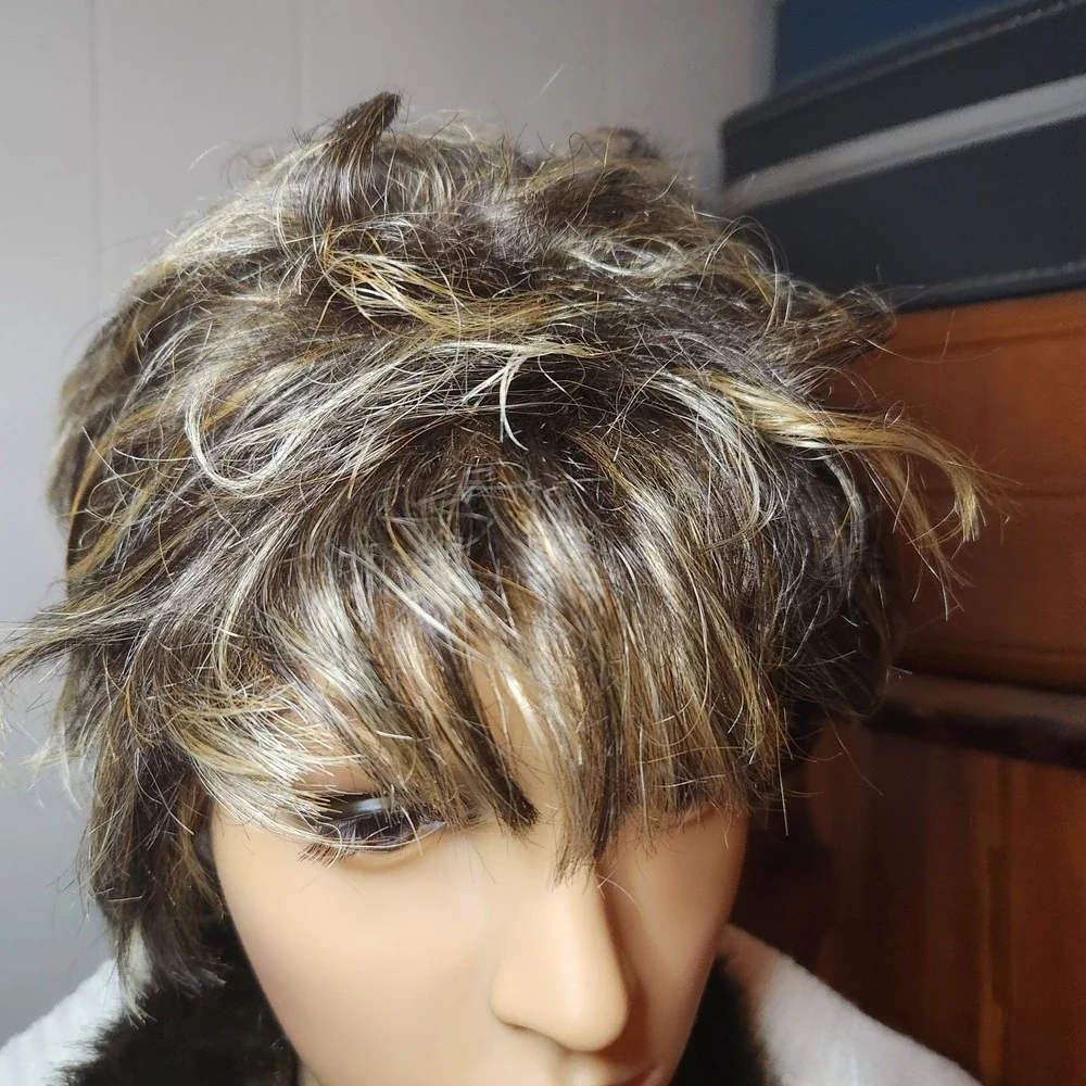 Jon Renau Wig Brown Low Lights Blonde Highlights Nature Blend Modacrylic Fiber R